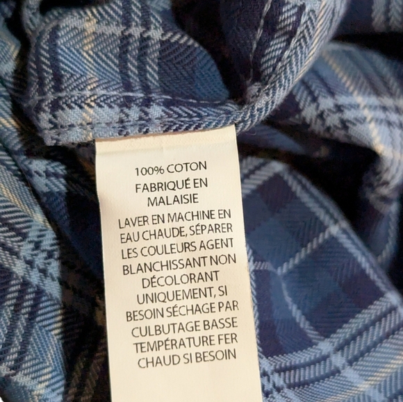 L.L. Bean Traditional Fit Plaid Shirt Men M  Blue Button-Up 100% Cotton Classic - Picture 3 of 6